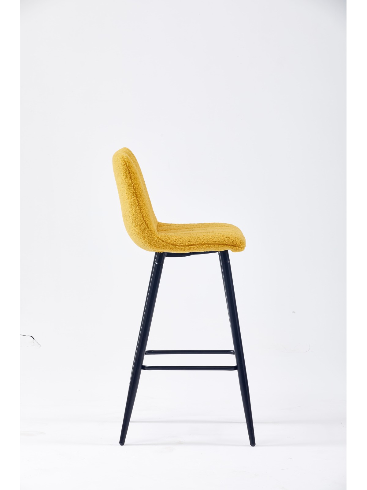 Modern Channel-Tufted Bar Stool | Teddy Fabric Kitchen Counter Chai...