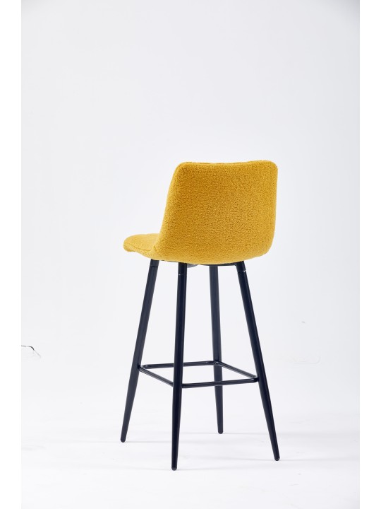 Modern Channel-Tufted Bar Stool | Teddy Fabric Kitchen Counter Chai...
