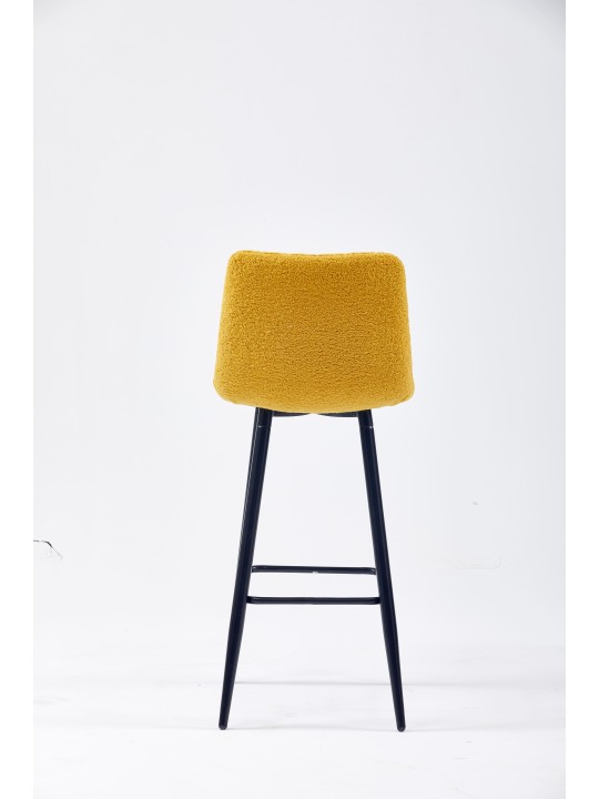 Modern Channel-Tufted Bar Stool | Teddy Fabric Kitchen Counter Chai...