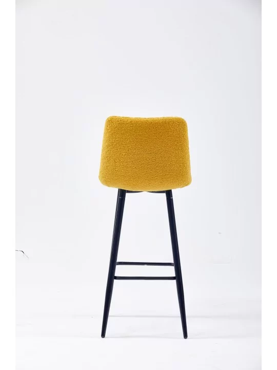 Modern Channel-Tufted Bar Stool | Teddy Fabric Kitchen Counter Chai...