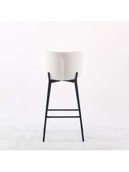 Minimalist Teddy Bar Stool | Modern Kitchen Counter Chair in Cream ...