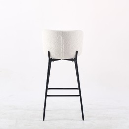 Minimalist Teddy Bar Stool | Modern Kitchen Counter Chair in Cream ...