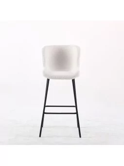 Tabouret de Bar Minimaliste | Chaise Haute de Cuisine en Tissu Tedd...