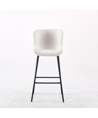 Minimalist Teddy Bar Stool | Modern Kitchen Counter Chair in Cream ...