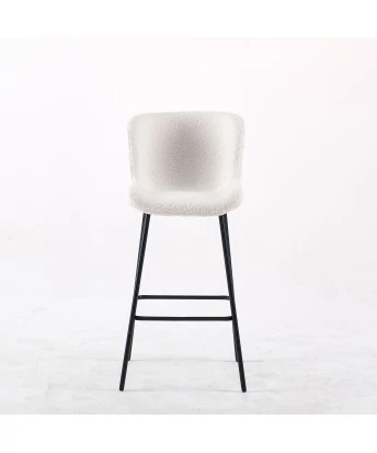 Minimalist Teddy Bar Stool | Modern Kitchen Counter Chair in Cream ...