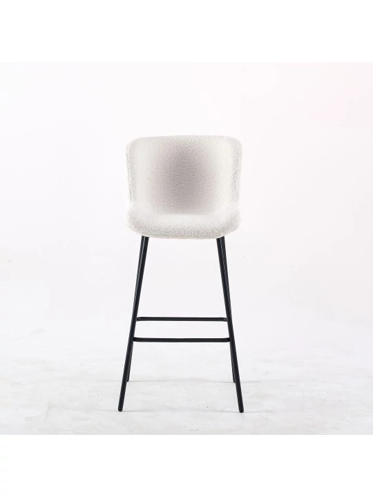 Minimalist Teddy Bar Stool | Modern Kitchen Counter Chair in Cream ...