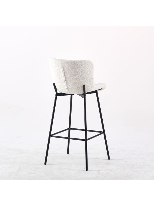Tabouret de Bar Minimaliste | Chaise Haute de Cuisine en Tissu Tedd...