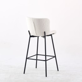 Minimalist Teddy Bar Stool | Modern Kitchen Counter Chair in Cream ...