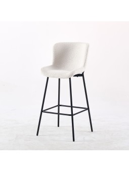 Minimalist Teddy Bar Stool | Modern Kitchen Counter Chair in Cream ...