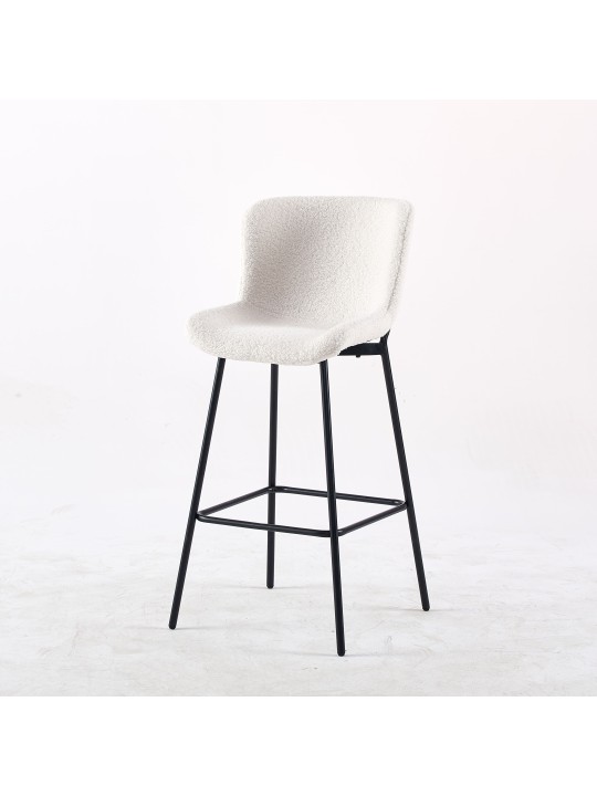 Tabouret de Bar Minimaliste | Chaise Haute de Cuisine en Tissu Tedd...