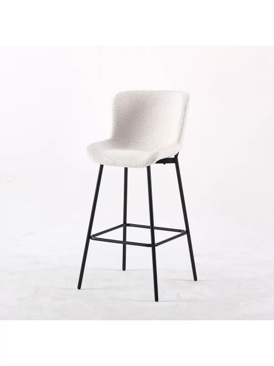 Minimalist Teddy Bar Stool | Modern Kitchen Counter Chair in Cream ...