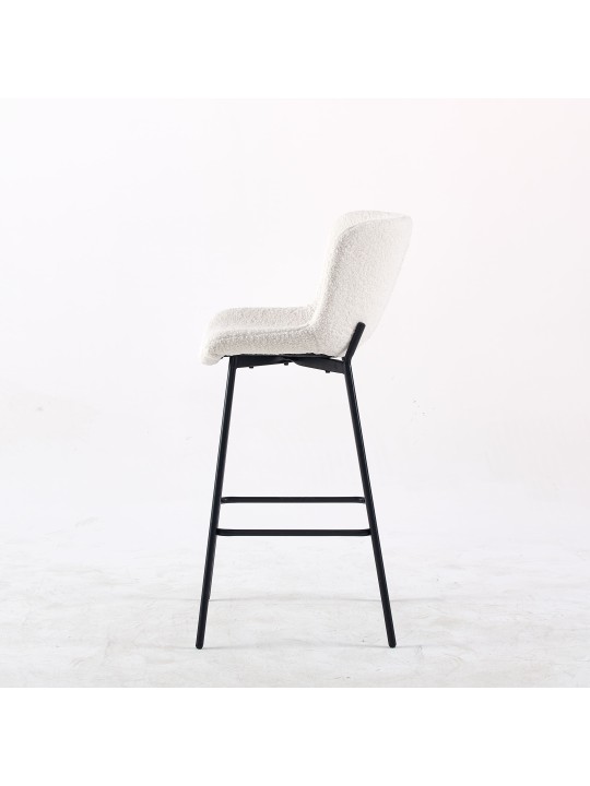 Tabouret de Bar Minimaliste | Chaise Haute de Cuisine en Tissu Tedd...