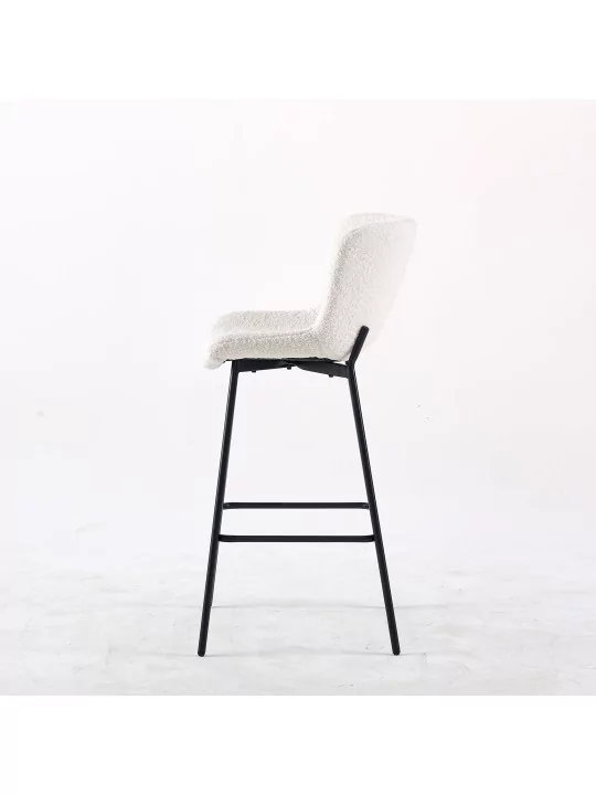 Tabouret de Bar Minimaliste | Chaise Haute de Cuisine en Tissu Tedd...