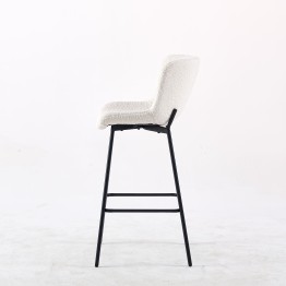 Minimalist Teddy Bar Stool | Modern Kitchen Counter Chair in Cream ...