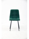 Grid-Tufted Dining Chair | Modern Teddy Fabric Chair in Forest Gree...