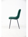Grid-Tufted Dining Chair | Modern Teddy Fabric Chair in Forest Gree...
