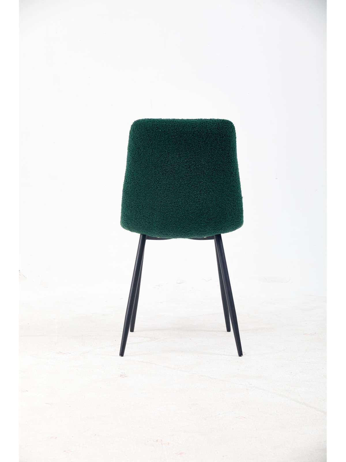 Grid-Tufted Dining Chair | Modern Teddy Fabric Chair in Forest Gree...