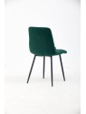 Grid-Tufted Dining Chair | Modern Teddy Fabric Chair in Forest Gree...