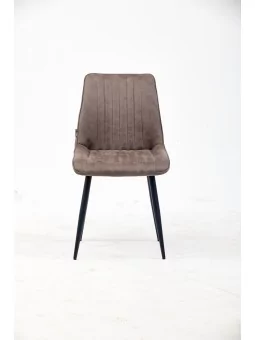 Channel-Tufted Dining Chair | Modern Velvet Chair in Vintage Brown ...