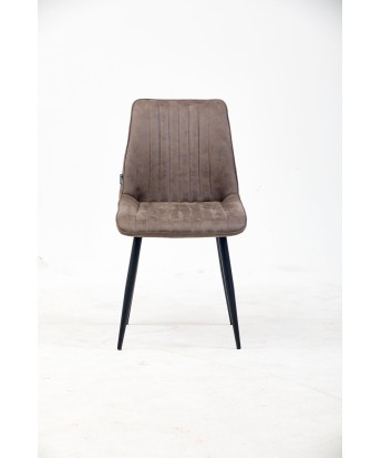 Channel-Tufted Dining Chair | Modern Velvet Chair in Vintage Brown ...