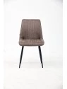 Channel-Tufted Dining Chair | Modern Velvet Chair in Vintage Brown ...