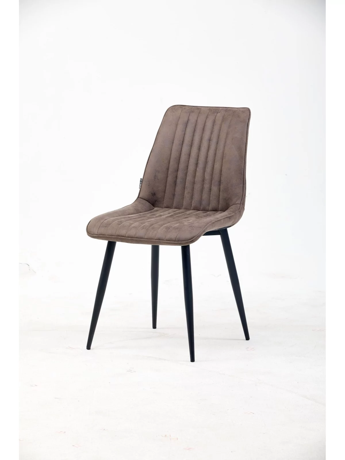 Channel-Tufted Dining Chair | Modern Velvet Chair in Vintage Brown ...