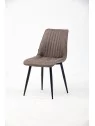 Channel-Tufted Dining Chair | Modern Velvet Chair in Vintage Brown ...