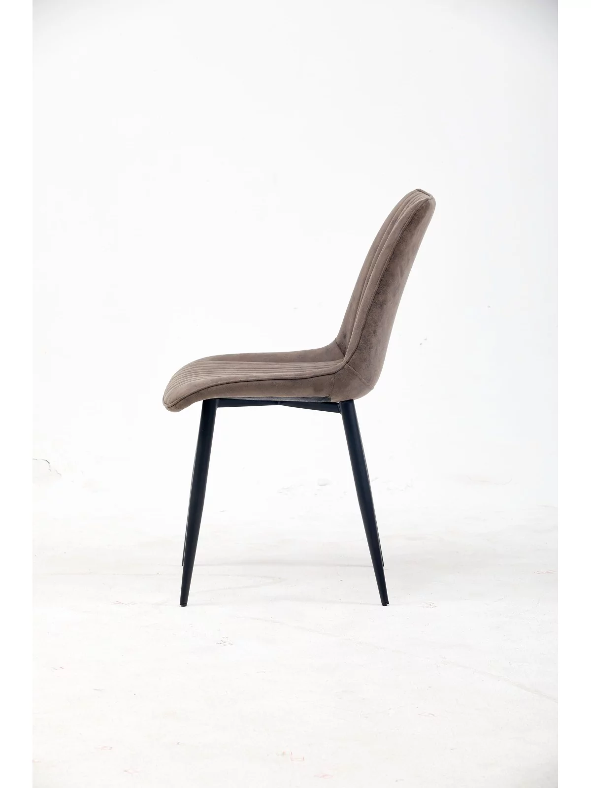 Channel-Tufted Dining Chair | Modern Velvet Chair in Vintage Brown ...