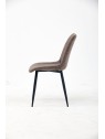 Channel-Tufted Dining Chair | Modern Velvet Chair in Vintage Brown ...