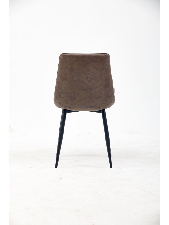 Channel-Tufted Dining Chair | Modern Velvet Chair in Vintage Brown ...