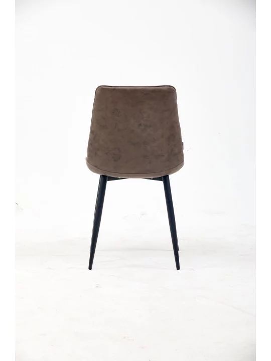 Channel-Tufted Dining Chair | Modern Velvet Chair in Vintage Brown ...