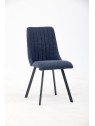 Channel-Tufted Dining Chair | Modern Textured Fabric Chair in Navy ...