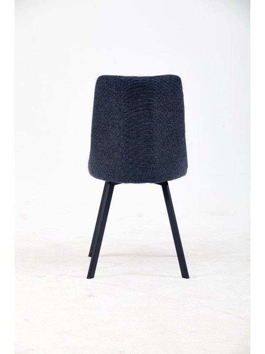 Channel-Tufted Dining Chair | Modern Textured Fabric Chair in Navy ...