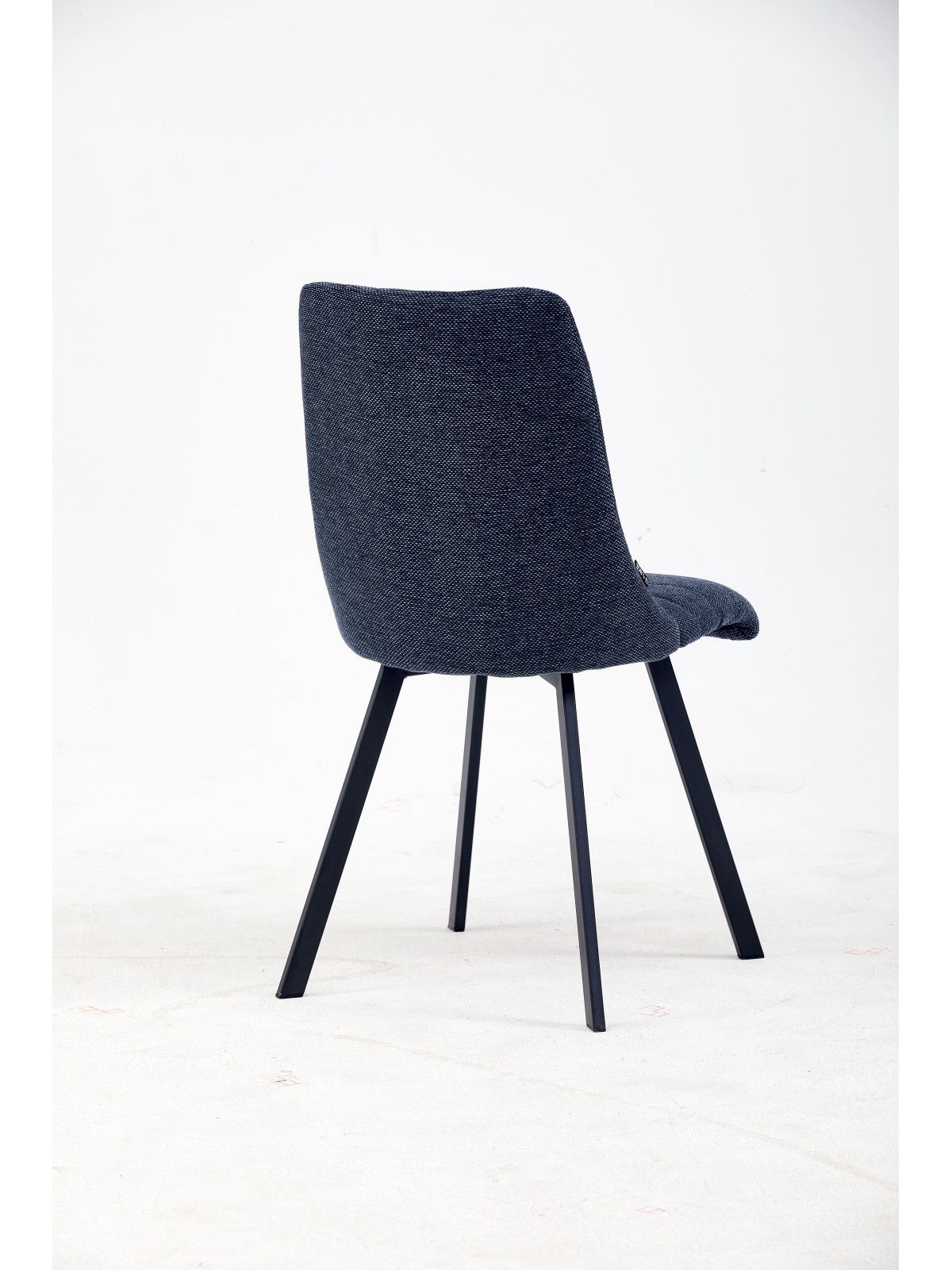 Channel-Tufted Dining Chair | Modern Textured Fabric Chair in Navy ...