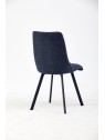 Channel-Tufted Dining Chair | Modern Textured Fabric Chair in Navy ...
