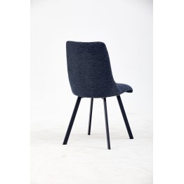 Channel-Tufted Dining Chair | Modern Textured Fabric Chair in Navy ...
