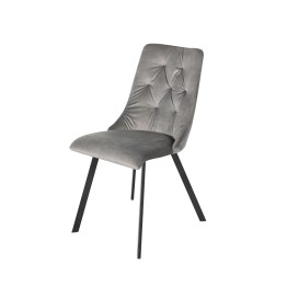 Channel-Tufted Dining Chair | Modern Textured Fabric Chair in Navy ...