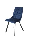 Channel-Tufted Dining Chair | Modern Textured Fabric Chair in Navy ...
