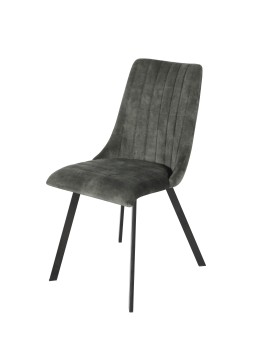 Channel-Tufted Dining Chair | Modern Textured Fabric Chair in Navy ...
