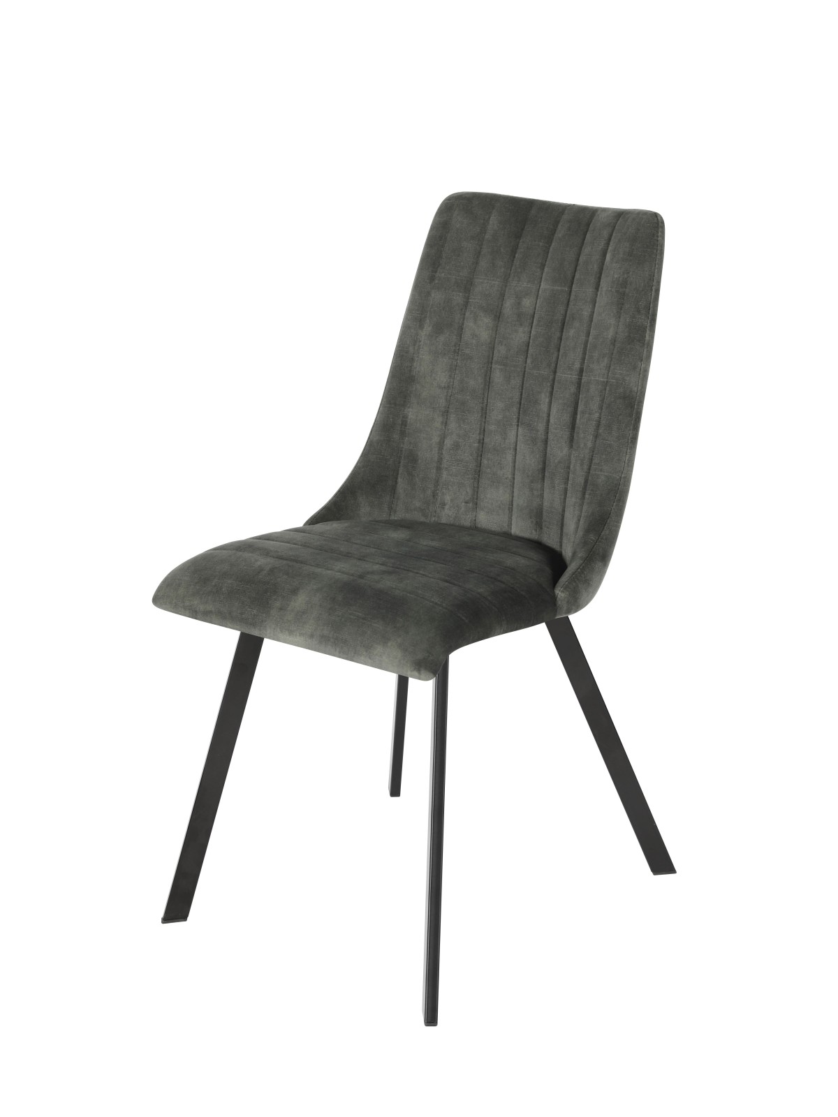 Channel-Tufted Dining Chair | Modern Textured Fabric Chair in Navy ...