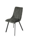 Channel-Tufted Dining Chair | Modern Textured Fabric Chair in Navy ...