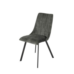 Channel-Tufted Dining Chair | Modern Textured Fabric Chair in Navy ...