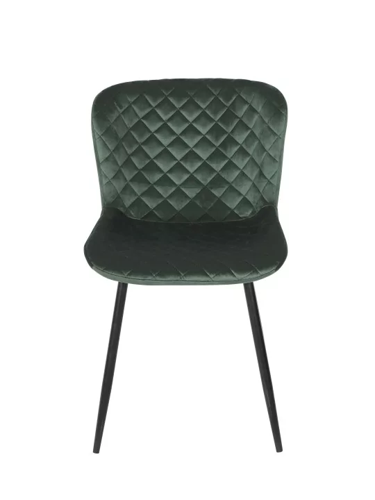 Diamond-Quilted Dining Chair | Luxurious Velvet Chair in Forest Gre...
