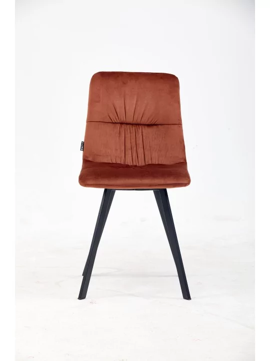 CANDY Chaise de Salle à Manger Plissée | Chaise en Velours Terracot...