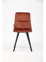 Pleated Back Dining Chair | Elegant Velvet Chair in Terracotta | Bl...