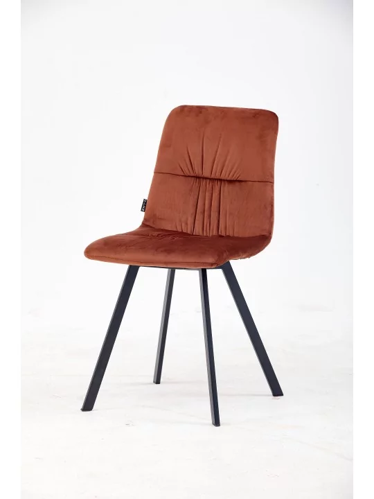 CANDY Chaise de Salle à Manger Plissée | Chaise en Velours Terracot...