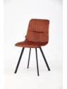 Pleated Back Dining Chair | Elegant Velvet Chair in Terracotta | Bl...
