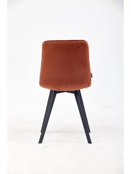 Pleated Back Dining Chair | Elegant Velvet Chair in Terracotta | Bl...