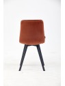 Pleated Back Dining Chair | Elegant Velvet Chair in Terracotta | Bl...