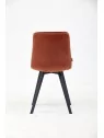 Pleated Back Dining Chair | Elegant Velvet Chair in Terracotta | Bl...